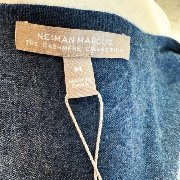NWT Neiman Marcus 100% Cashmere Collection Navy Sleeveless Tank - Picture 5 of 5